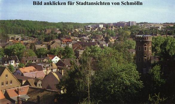 Blick vom Pfefferberg aus über Teile der Stadt Schmölln
